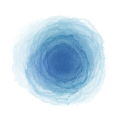Aufkleber - Blue watercolor paint round shape with liquid fluid  isolated on transparent background for design elements.