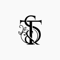 Wall Mural - S&T Letter Luxury Logo Design. Creative Modern