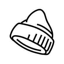 Winter Hat Cap Line Icon Vector. Winter Hat Cap Sign. Isolated Contour Symbol Black Illustration