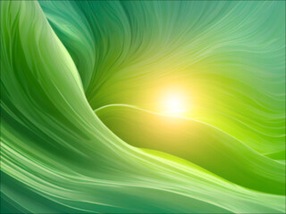 Poster - abstract green gradient soft wave blur background with soft sunlight