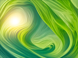 Poster - abstract green gradient soft wave blur background with soft sunlight