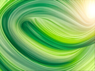 Poster - abstract green gradient soft wave blur background with soft sunlight