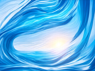 Poster - abstract blue gradient soft wave blur background with soft sunlight