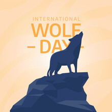 Vector Graphic Of International Wolf Day Good For International Wolf Day Celebration. Flat Design. Flyer Design.flat Illustration.