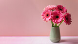 Beautiful pink gerbera flowers in a vase