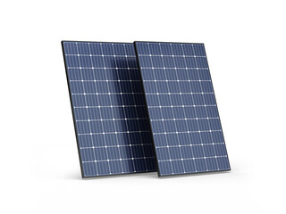two isolated solar panels - 3d illustration