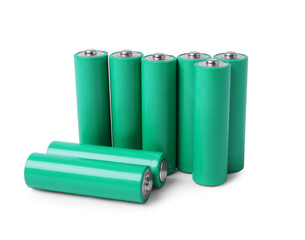 Sticker - New AA size batteries isolated on white