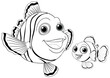 Cheerful Clownfish Outline Drawing