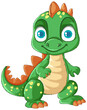 Happy cartoon dinosaur character smiling