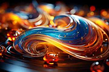 Aufkleber - A modern abstract Christmas background with swirling patterns and festive colors.  Generative AI technology.