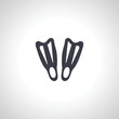 diving flippers icon. scuba and sea flippers icon