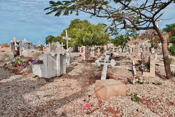 Wall Mural - Fadiouth island, Senegal - 26 Dec 2021: The old cemetry on Fadiouth island, Senegal