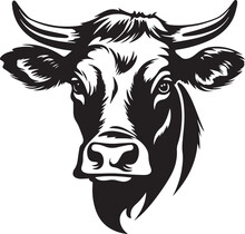 Cow Head Vector Illustration, SVG
