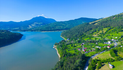 Wall Mural - Bicaz lake and Ceahlau mountain, Romania