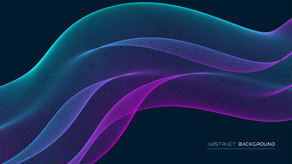 geometric waves abstract background, futuristic background for website banner and science projects