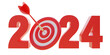 © Rawf8 - 2024 red number darts on target isolated on transparent, PNG, 3d render