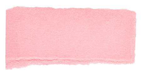 Poster - Single piece of isolated ripped crumpled blank pink paper with copy space for text on white or transparent background
