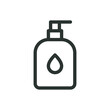 Liquid soap isolated icon, liquid cream vector icon with editable stroke