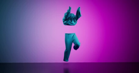 Cloth simulated over motion captured shuffle dance moves of male dancer