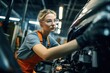 © Banana Images - Female Mechanic Working Under Vehicle in a Car Service. Empowering Woman