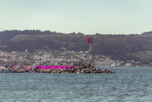 View Of Canakkale Coastline Near The Harbour, A Small Town Along The Dardanelles Strait, Sea Of Marmara, Turkey.