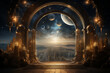 archway adorned with celestial elements, evoking the feeling of passing through a gateway to heaven Generative AI