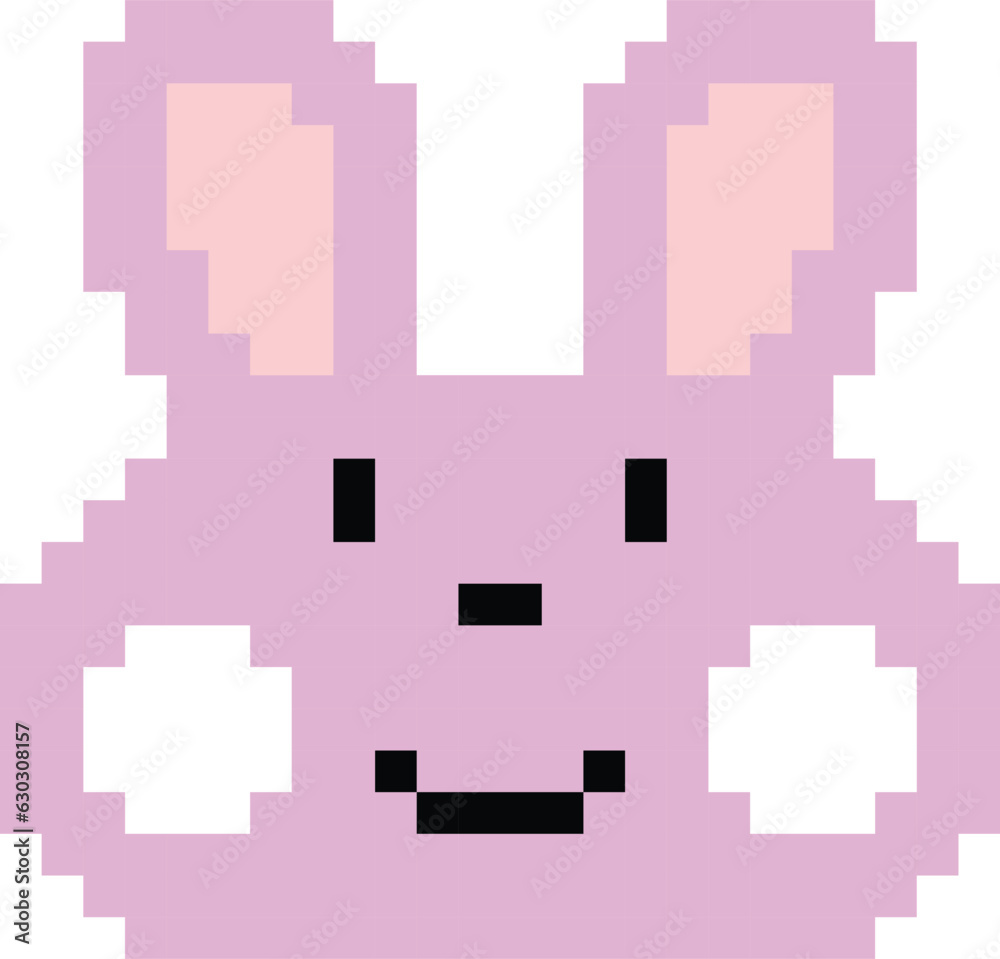 Pixelate Rabbitears Rabbit Pixel Art Vector image Stock Vector | Adobe Stock