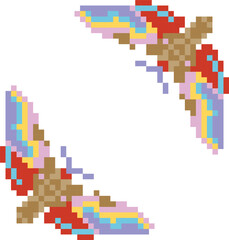 Sticker - Butterfly Pixel Art Vector image