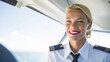 © Studio Nova - Female pilot in front of airplane.