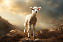 The Lamb As A Significant Symbol In Biblical Contexts, Reflecting Themes Of Sacrifice And Redemption Generative AI
