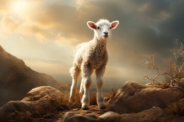 the lamb as a significant symbol in biblical contexts, reflecting themes of sacrifice and redemption Generative AI