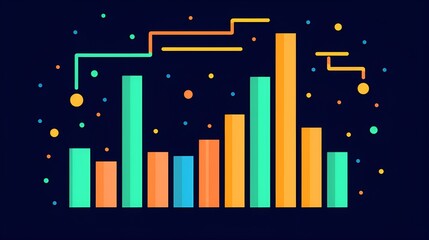 Wall Mural - Increasing Graph Multiple Colors, charts climbing, increasing profits, Bar Graph, [Generative AI] 