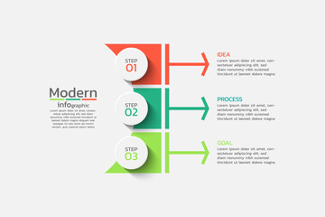 Wall Mural - Vector infographic template design with 3 steps