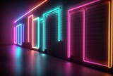 Fototapeta Perspektywa 3d - realistic background with neon light. generative ai