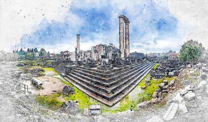 The Temple of Apollo view in Didim