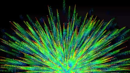 Poster - Colorful Explosion of Particles Background 3d Animation.  Abstract Graphic Exploding. Particles Explosion. Motion Background.