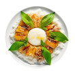 Kakanin Filipino Cuisine On White Plate On Isolated Transparent Background, Png