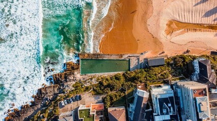 Poster - Aerial view of Manly Beach Sydney in Australia