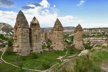 Wall Mural - Rock formation, Fairy Chimneys, Uchisar, Göreme National Park, Cappadocia, Turkey, Unesco World Heritage Site