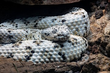 Wall Mural - Close up of a Crotalus pyrrhus snake resting on a rock