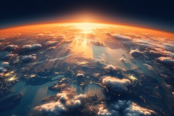 Beautiful planet earth seen from space, aerial view