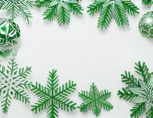 Christmas Frame Background With Fir Branches Top View