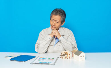 Aufkleber - 考える作業員　建築士　設計士