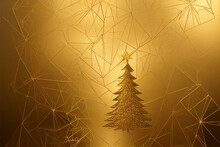 Gold Christmas Tree Background Image