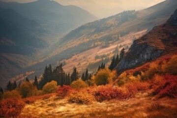 Wall Mural - Beautiful mountain landscape. Travel in autumn season.