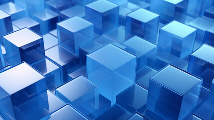 Aufkleber - Abstract blue geometric shapes on a textured background