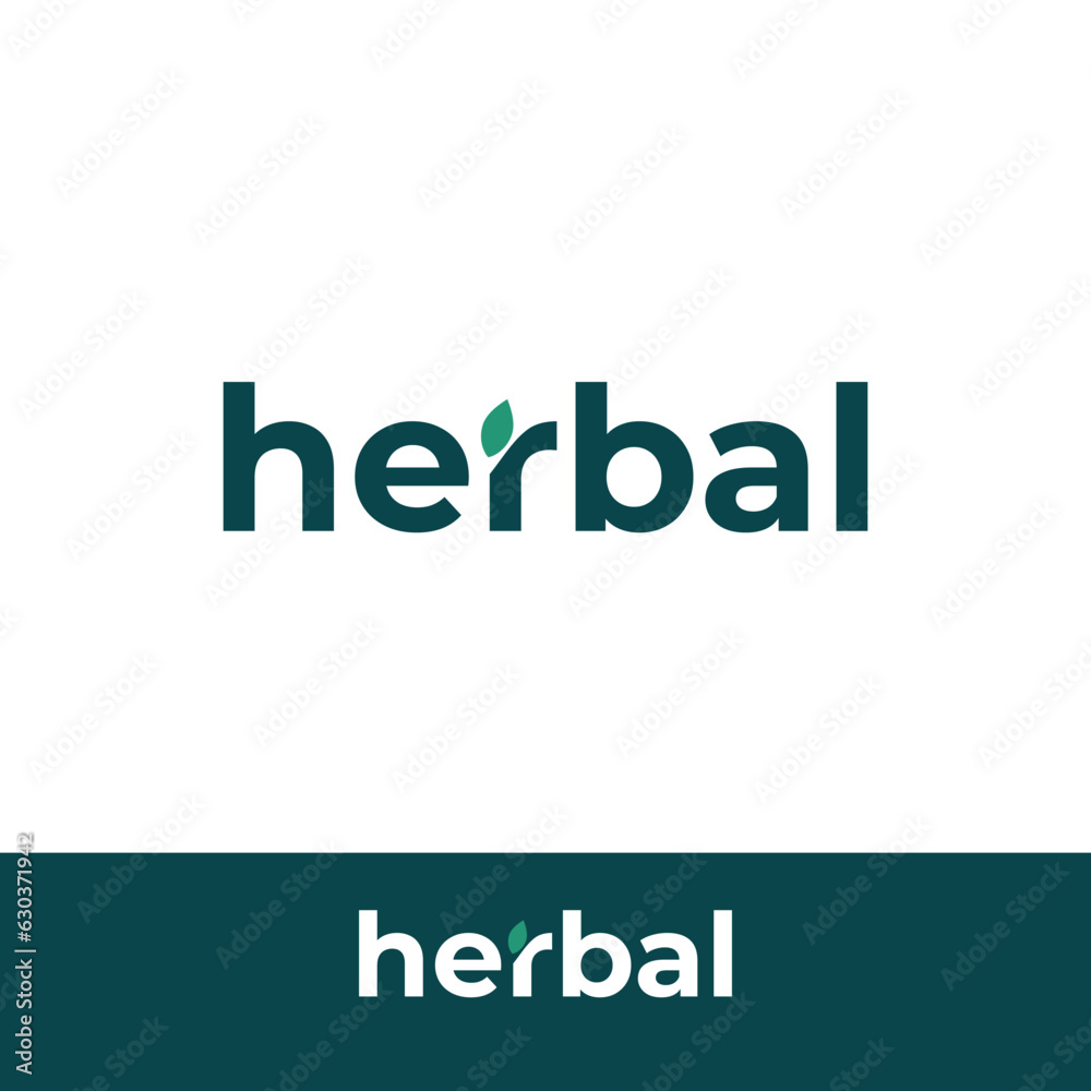 Herbs Logo with leaves logo identity. Simple leaves and organic logo for natural logo identity