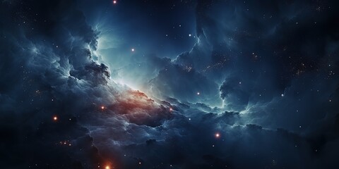 Wall Mural - Space nebula in space among stars and galaxies. Nebula clouds of gaseous dust in outer space.