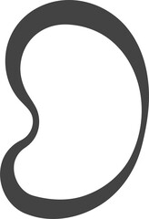 Poster - organic abstract shape. liquid organic blob. random black simple ink drop. fluid element