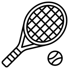 Tennis ball and tennis racket icon